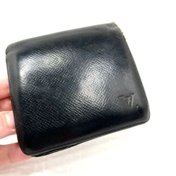 Louis Vuitton Leather Bifold Wallet Black